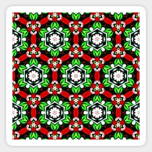 Red and Green Christmas Pattern Number 24 Sticker